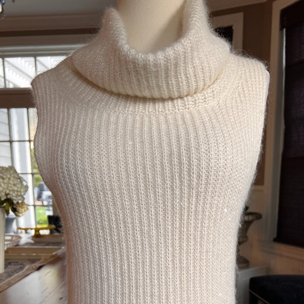 Peserico Sleeveless Cowl Neck Sweater with sequins